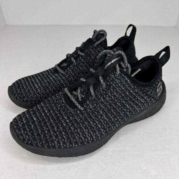 Skechers Mens 52114 Black Burst Donlen Lace Up Low Top Mesh...